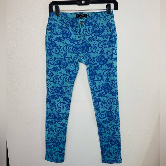 Blue printed jeggings - Picture 2 of 6